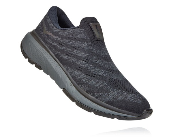 Hoka One One Cavu 3 Slip Mens UK - Black / Grey Running Shoes - QIUEZ1803